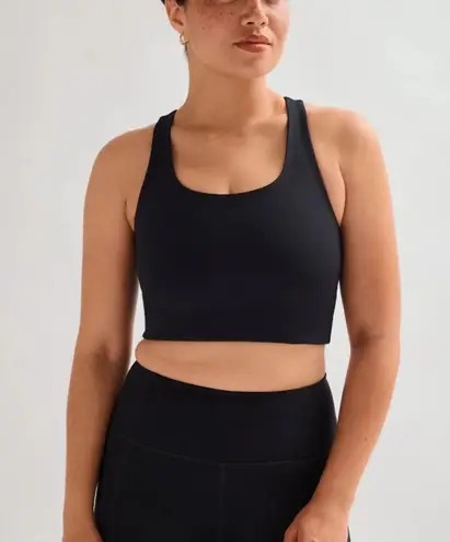 Girlfriend Collective Paloma Racerback Bra in Black, Size Small