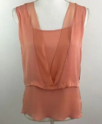 BECKEN 100% SILK FLOWY TOP W/OVERLAY Size L
