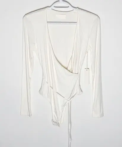 Capulet  Prima white ribbed long sleeve bodysuit size S