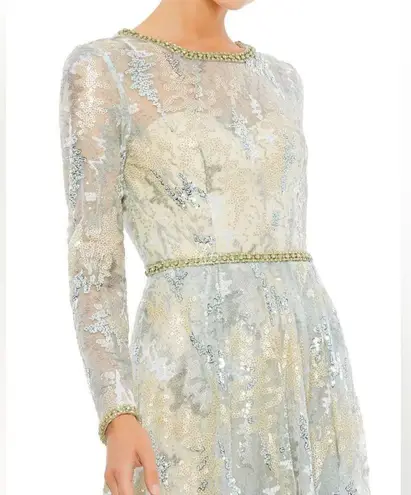 Mac Duggal Floral Lace Long-Sleeve A-Line Dress gown floral spring size 10