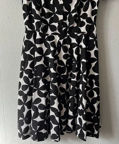 INC Y2K Floral Fit & Flare Dress Womens 6 Party Cocktail Wedding Guest Spring Black