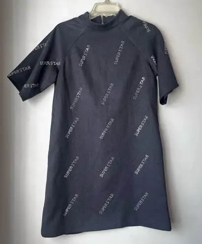 Tamara Simone Navy Blue Mock Neck Superstar A line Dress 38 / US 8