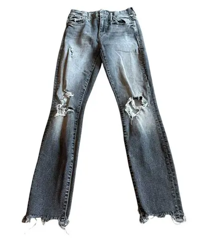 Mother High Waisted Looker Ankle Chew Scene of the Crime Grey Jeans Size 24 Gray