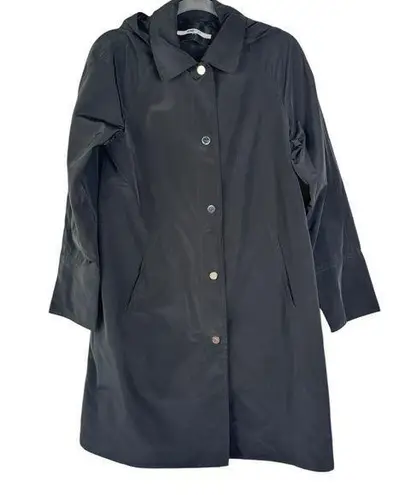 JANE POST NYC Double Layered Trench Raincoat Waterproof Black Medium M Chic Rain