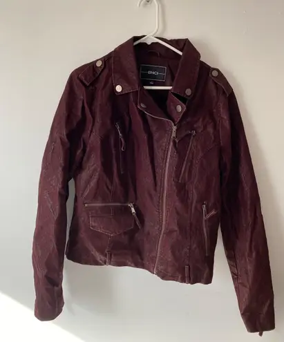 BNCI by Blanc Noir red suede/faux leather moto jacket