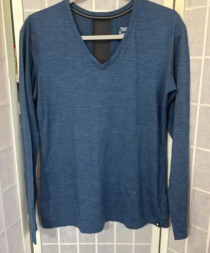 Smartwool Blue Preppy Gorpcore Hiking Intraknit Merino Wool BaseLayer Top Sz Med