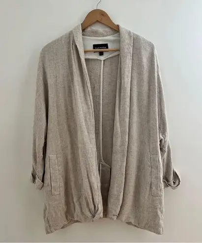 Frank & Oak Long Blazer Cardigan Linen Blend Lagenlook Size Medium Drape