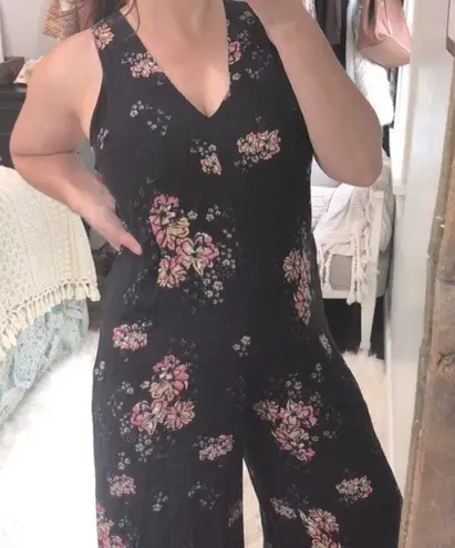 Somedays Lovin  size medium black floral boho pantsuit jumper