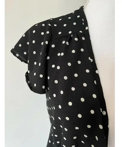 Superfoxx Black Polka Dot Wrap Maxi Dress Swim Coverup Size XS
