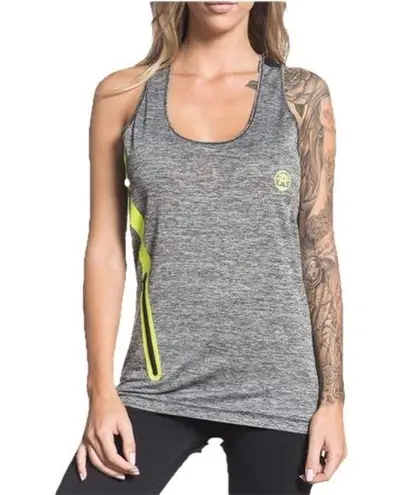 American Fighter X Affliction Women's Gray and Yellow Tank Top Size Large