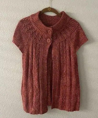 Y2K Orange Rust Cardigan Sweater Shrug Size M