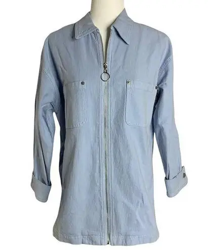 Karen Kane Vintage 90s Denim Jacket XS Blue Oversized Full Zip Pockets 46PE
