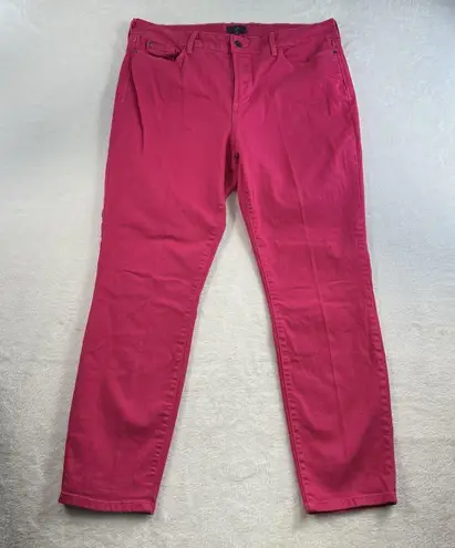 NYDJ Women's 14 Ankle Jeans Bright Pink Watermelon Cropped Stretch Lift Tuck