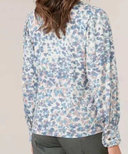 Democracy Long Cuffed Sleeve V-Neck Abstract Teal Multi Printed Knit Top XL