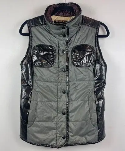 Frauenschuh Vest Women Small Gray Black Cardi Nylon Outdoor Quilted Puffer Retro