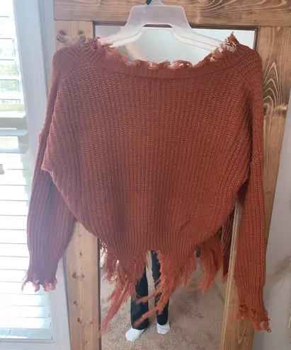 Distressed Sweater Orange Size M