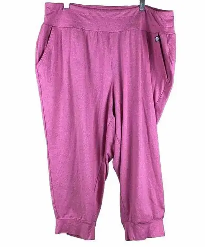 Lane Bryant  Livi Capri Jogger Pants Size 18/20 Pink Active Wear Pull On Stretch