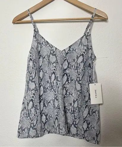 frame denim 🎀 NWT FRAME Dainty Silk Animal Print Tank Top SIZE XS