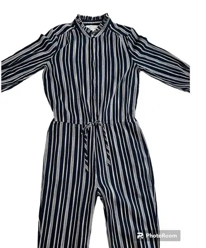 Trovata California Birds of Paradis navy white striped cropped jumpsuit Size S Blue