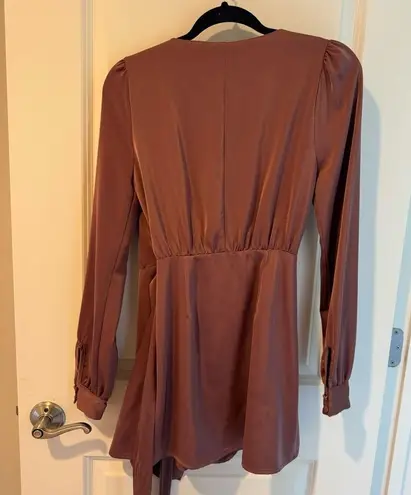 NBD Revolve  Janet Long Sleeve Mini Dress in Mauve | XS