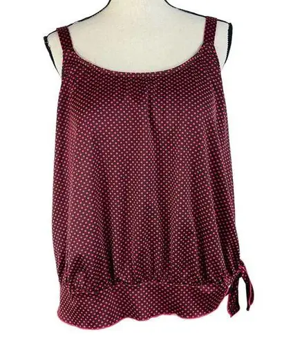 Gabar SZ 20W Blouson Tankini Swimwear Polka Dot Molded Shelf Bra Side Tie Multi Pink