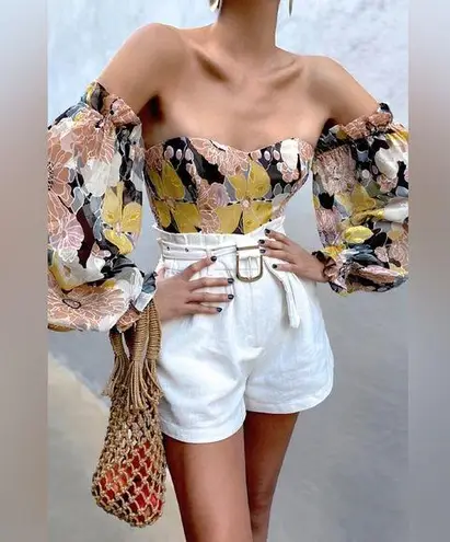 NWT Seven Wonders Floral Off Shoulder Body Suit