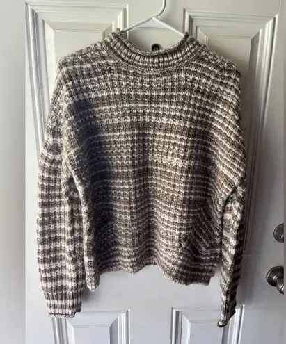 Rails Echo Chunky Roll Neck Pullover Sweater in Brown Striped Womens Size XS - Image 4