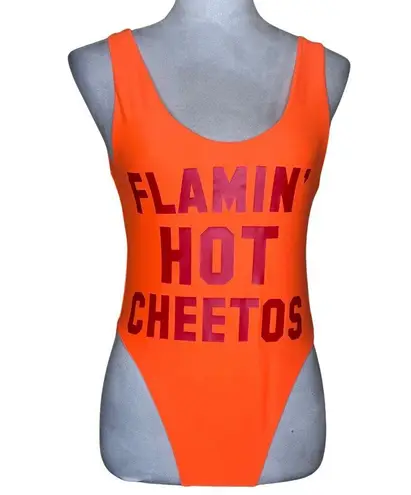 Americana Women's Neon Orange Logo One Piece Swimsuit Sexy Fun Sz M/L