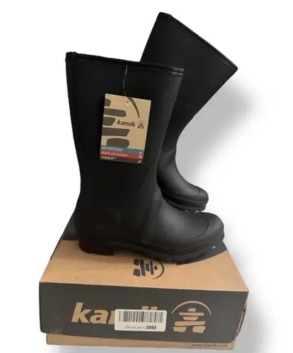 Kamik Womens 9 Black Rubber Rain Boots