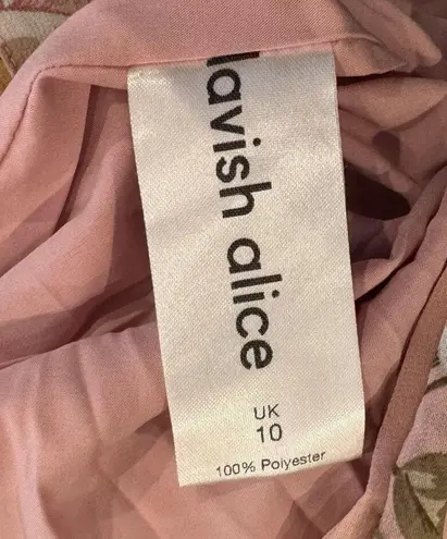 Lavish Lice LAVISH ALICE Floral Long Sleeve Open Back Chiffon Minidress Size US/6