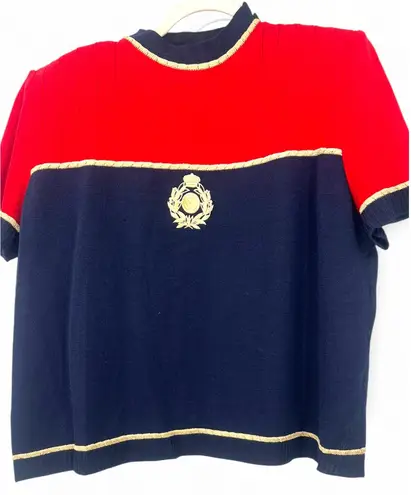 St. John vintage | L | Knits Santana knit sweater Gold Trim Nautical Top Womens