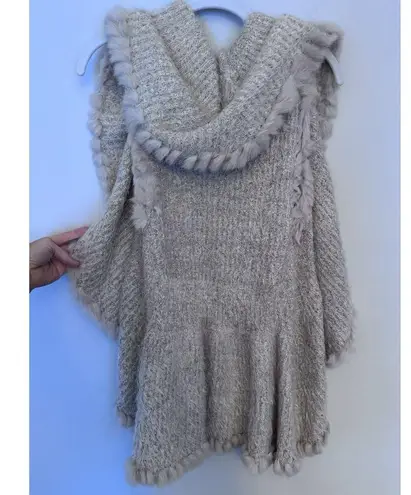Love Token - Genuine Rabbit Fur Trim Vest - Size Small -beige - MSRP $169