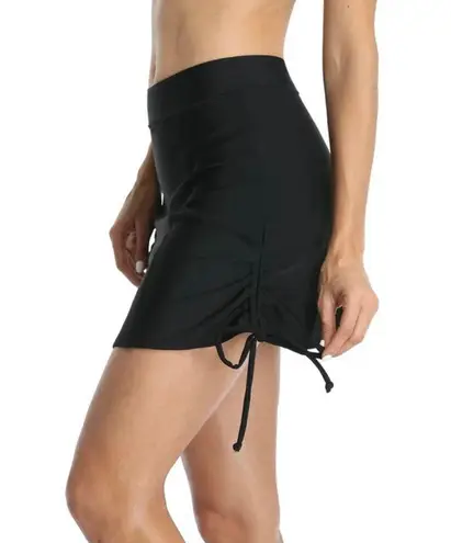 Charmo Women Swim Skirt Drawstring Skirted Tummy Control High Waist Swimsuit Bottoms
