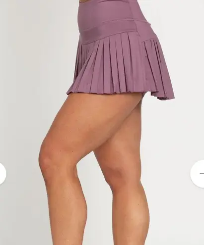 Goldhinge Pleated Plum Purple Skirt Skort Tennis Built in Shorts Large NEW