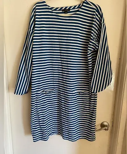 J.Crew  Re-Imagined Knit front-pocket Striped shift dress SZ XL