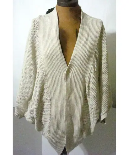 prAna NWT New Womens Beige Lima Sweater L Soft Cardigan Open Casual Organic Cott