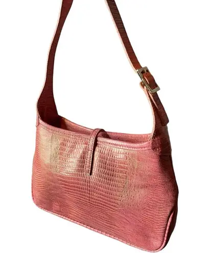 Nine West Vintage  Pink Croc Leather Mini Shoulder Bag Y2K - Image 14