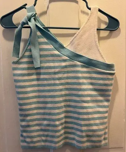 Vintage 2000s Blue & White Stripe Tie Tank with two