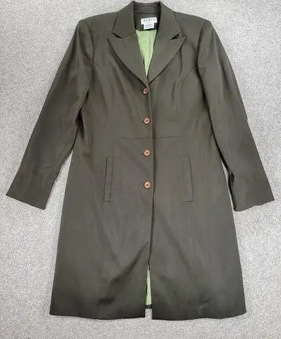Mixit Longline Jacket Womens 12 Tall Green Stretch Notch Lapel Back Slit Career