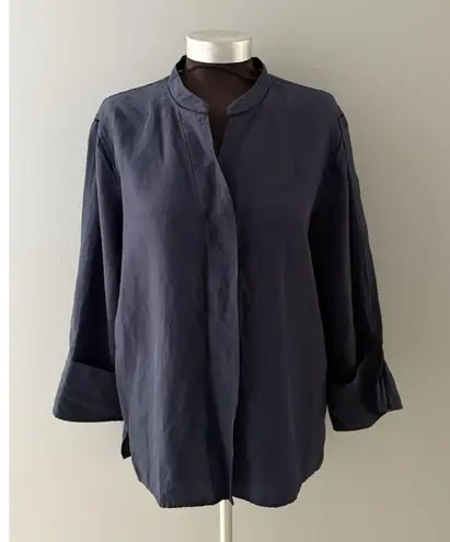 Kobi Halperin Marni Tunic Womens Size M Navy Relaxed Lagenlook Minimalist Lux Blue Size M