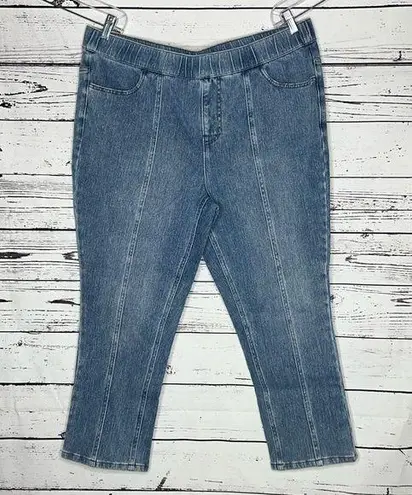 Isaac Mizrahi Live! NWT 18WP Medium Vintage Blue Denim Straight Leg Ankle Jeans