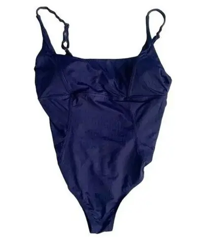 ANDIE NWT Havana Empire Waist One Piece Swimsuit Removable Cups L Navy Blue