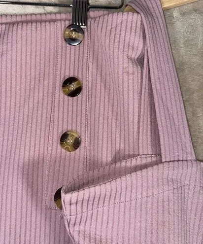 Trends Womens Muave NEW Ribbed Two Piece Set Skirt Cropped Top Sz 1X Pink