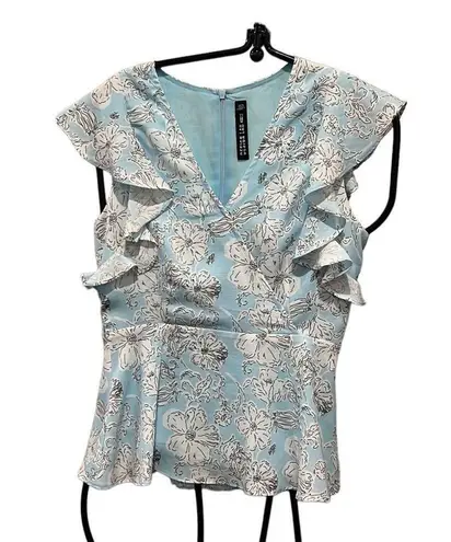 Design Lab blue floral blouse. Size xs