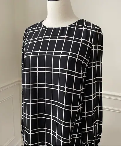 Banana Republic  Black White Shift Dress Long Sleeve 4