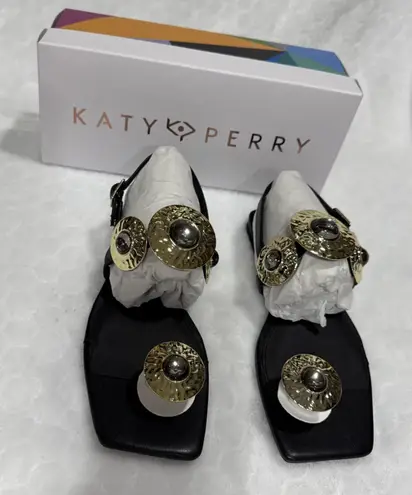 Katy Perry Collection Camie Stone Sandals Black Womens Size 5 Girly Girl