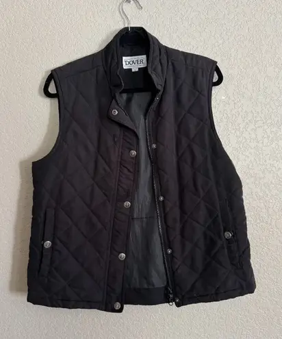 Dover Black Quilted Vest L Womens Snap Zip Front Sleeveless Puffer Size L
