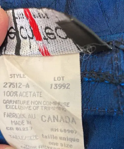 Le chateau Blue Crinkle Maxi Velcro Wrap Skirt EUC OS Acrylic Vintage Y2K Women