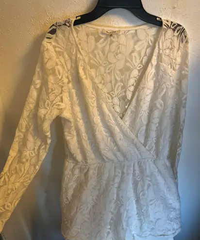 Bleuh Ciel Lace White Romper