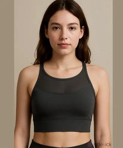 Women's Lululemon Black Sports Bra Size 6 with Mesh Detail